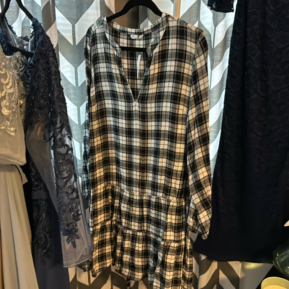 Gap flanel long sleeve dress